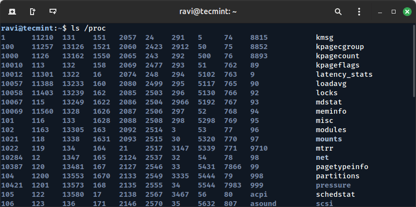 Listing /proc Contents